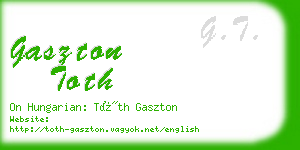 gaszton toth business card